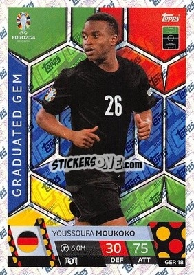 Sticker Youssoufa Moukoko - UEFA Euro 2024. Match Attax
 n. GER18 - Topps