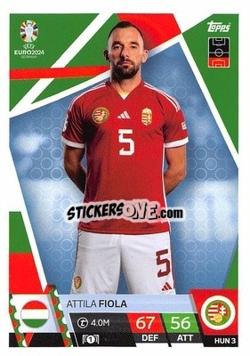Sticker Attila Fiola - UEFA Euro 2024. Match Attax
 n. HUN3 - Topps