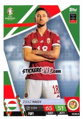 Sticker Zsolt Nagy - UEFA Euro 2024. Match Attax
 n. HUN6 - Topps