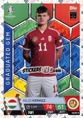 Sticker Milos Kerkez - UEFA Euro 2024. Match Attax
 n. HUN9 - Topps