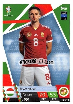 Sticker Ádám Nagy - UEFA Euro 2024. Match Attax
 n. HUN10 - Topps
