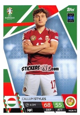Sticker Callum Styles - UEFA Euro 2024. Match Attax
 n. HUN11 - Topps