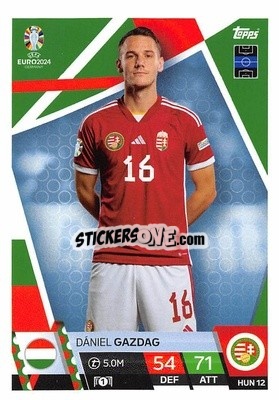 Sticker Dániel Gazdag - UEFA Euro 2024. Match Attax
 - Topps