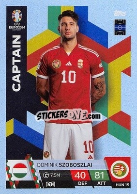 Sticker Dominik Szoboszlai - UEFA Euro 2024. Match Attax
 n. HUN15 - Topps
