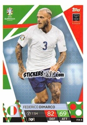 Sticker Fedrico Dimarco - UEFA Euro 2024. Match Attax
 n. ITA5 - Topps