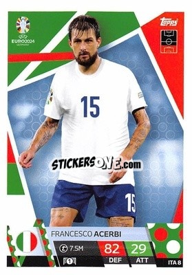 Sticker Francesco Acerbi - UEFA Euro 2024. Match Attax
 n. ITA8 - Topps