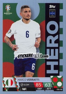 Sticker Marco Verratti - UEFA Euro 2024. Match Attax
 n. ITA10 - Topps