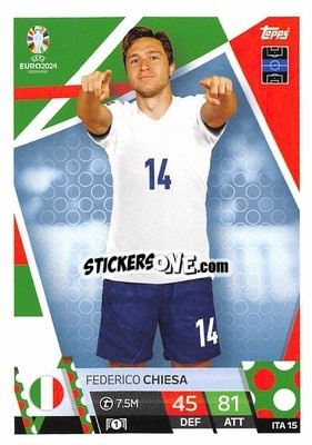 Sticker Federico Chiesa - UEFA Euro 2024. Match Attax
 n. ITA15 - Topps