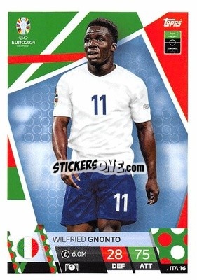 Sticker Wilfried Gnonto - UEFA Euro 2024. Match Attax
 n. ITA16 - Topps