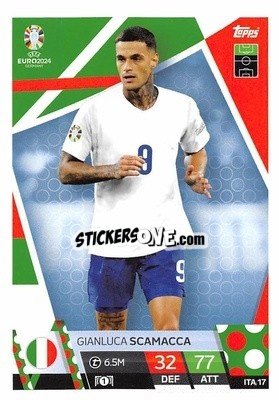 Sticker Gianluca Scamacca - UEFA Euro 2024. Match Attax
 n. ITA17 - Topps