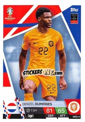 Sticker Denzel Dumfries - UEFA Euro 2024. Match Attax
 - Topps