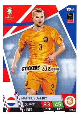 Sticker Matthijs de Ligt - UEFA Euro 2024. Match Attax
 n. NED6 - Topps