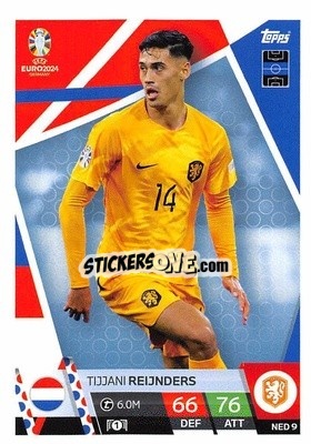 Sticker Tijjani Reijnders - UEFA Euro 2024. Match Attax
 n. NED9 - Topps