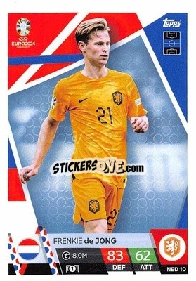 Sticker Frenkie de Jong - UEFA Euro 2024. Match Attax
 n. NED10 - Topps
