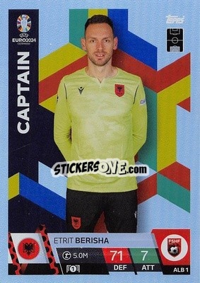 Sticker Etrit Berisha - UEFA Euro 2024. Match Attax
 n. ALB1 - Topps