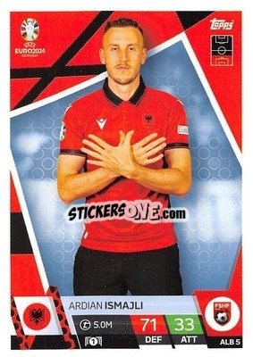 Sticker Ardian Ismajli - UEFA Euro 2024. Match Attax
 n. ALB5 - Topps