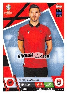 Sticker Klaus Gjasula - UEFA Euro 2024. Match Attax
 n. ALB11 - Topps
