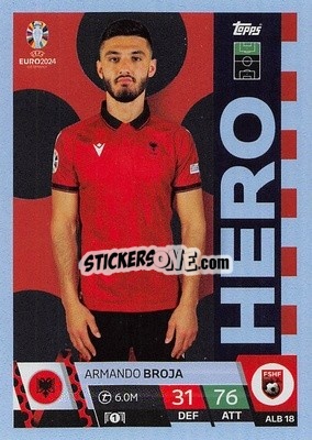 Sticker Armando Broja - UEFA Euro 2024. Match Attax
 n. ALB18 - Topps