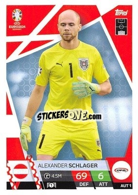Sticker Alexander Schlager - UEFA Euro 2024. Match Attax
 n. AUS1 - Topps