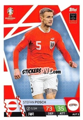 Sticker Stefan Posch - UEFA Euro 2024. Match Attax
 - Topps