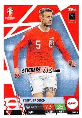 Sticker Stefan Posch - UEFA Euro 2024. Match Attax
 n. AUS2 - Topps
