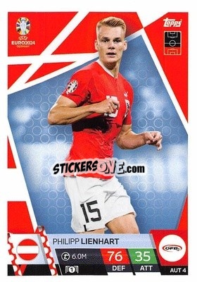 Sticker Philipp Lienhardt - UEFA Euro 2024. Match Attax
 n. AUS4 - Topps