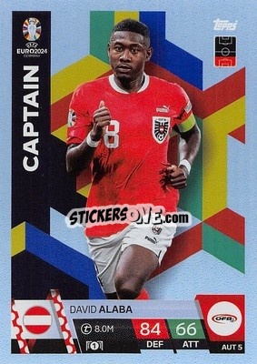 Sticker David Alaba - UEFA Euro 2024. Match Attax
 n. AUS5 - Topps