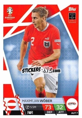 Sticker Maximilian Wöber - UEFA Euro 2024. Match Attax
 - Topps