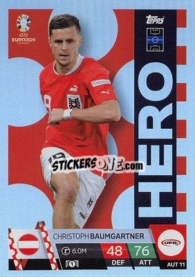 Sticker Christoph Baumgartner - UEFA Euro 2024. Match Attax
 n. AUS11 - Topps