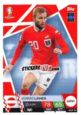 Sticker Konrad Laimer - UEFA Euro 2024. Match Attax
 n. AUS14 - Topps