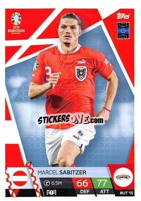 Sticker Marcel Sabitzer - UEFA Euro 2024. Match Attax
 n. AUS15 - Topps