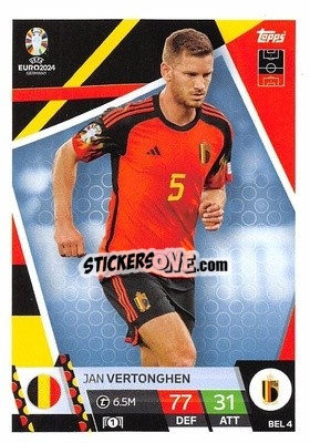 Sticker Jan Vertonghen - UEFA Euro 2024. Match Attax
 n. BEL4 - Topps