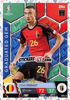 Sticker Zeno Debast - UEFA Euro 2024. Match Attax
 n. BEL6 - Topps