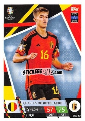 Sticker Charles De Ketelaere - UEFA Euro 2024. Match Attax
 n. BEL10 - Topps