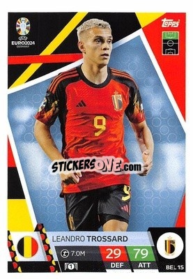 Sticker Leandro Trossard - UEFA Euro 2024. Match Attax
 n. BEL15 - Topps