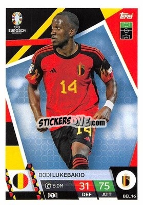 Sticker Dodi Lukebakio - UEFA Euro 2024. Match Attax
 n. BEL16 - Topps