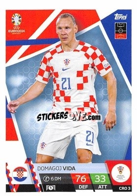 Sticker Domagoj Vida - UEFA Euro 2024. Match Attax
 n. CRO3 - Topps