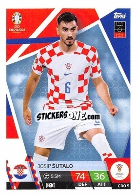 Sticker Josip Šutalo - UEFA Euro 2024. Match Attax
 n. CRO5 - Topps