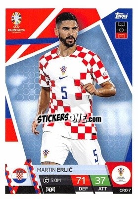 Sticker Martin Erlić - UEFA Euro 2024. Match Attax
 n. CRO7 - Topps