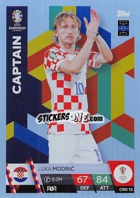 Sticker Luka Modrić - UEFA Euro 2024. Match Attax
 n. CRO12 - Topps