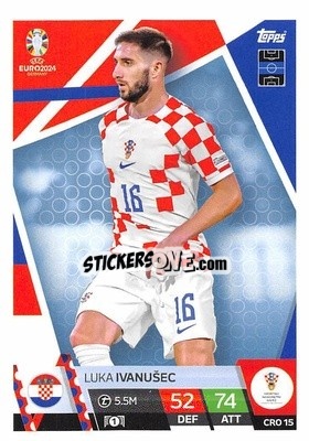 Sticker Luka Ivanušec - UEFA Euro 2024. Match Attax
 n. CRO15 - Topps