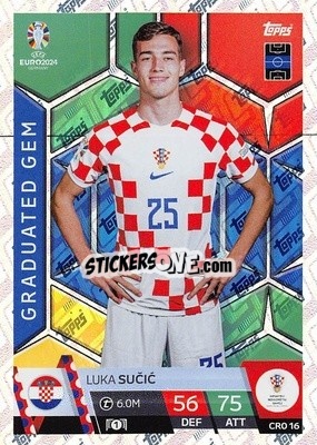 Sticker Luka Sučić - UEFA Euro 2024. Match Attax
 n. CRO16 - Topps