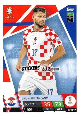 Sticker Bruno Petković - UEFA Euro 2024. Match Attax
 n. CRO17 - Topps