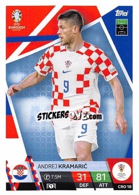 Sticker Andrej Kramarić - UEFA Euro 2024. Match Attax
 n. CRO18 - Topps