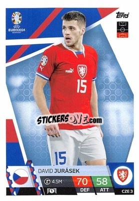 Sticker David Jurásek - UEFA Euro 2024. Match Attax
 n. CZE3 - Topps