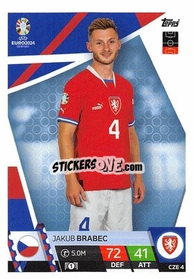 Sticker Jakub Brabec - UEFA Euro 2024. Match Attax
 n. CZE4 - Topps