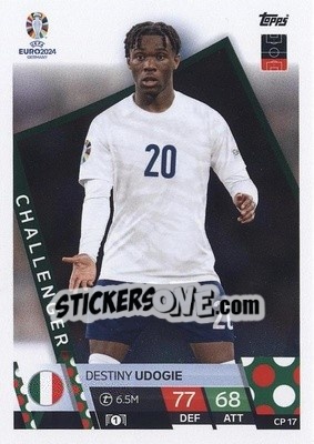 Sticker Destiny Udogie - UEFA Euro 2024. Match Attax
 n. CP17 - Topps