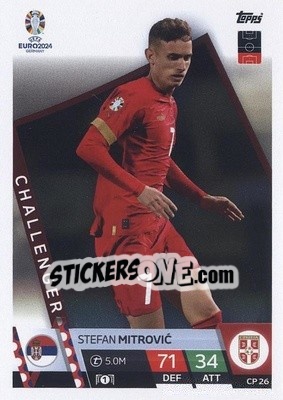 Sticker Stefan Mitrović - UEFA Euro 2024. Match Attax
 n. CP26 - Topps