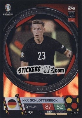 Sticker Nico Schlotterbeck - UEFA Euro 2024. Match Attax
 n. OTW1 - Topps