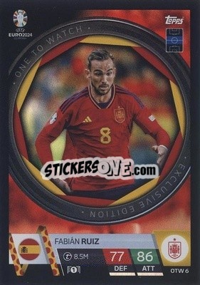 Sticker Fabián Ruiz - UEFA Euro 2024. Match Attax
 n. OTW6 - Topps